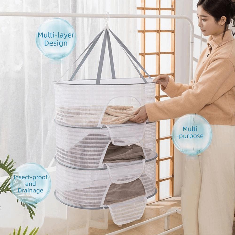 1/2/3 Layer Dried Vegetable Net Foldable Multi-layer Drying Net Drying Fishing Net  Clothing Drying