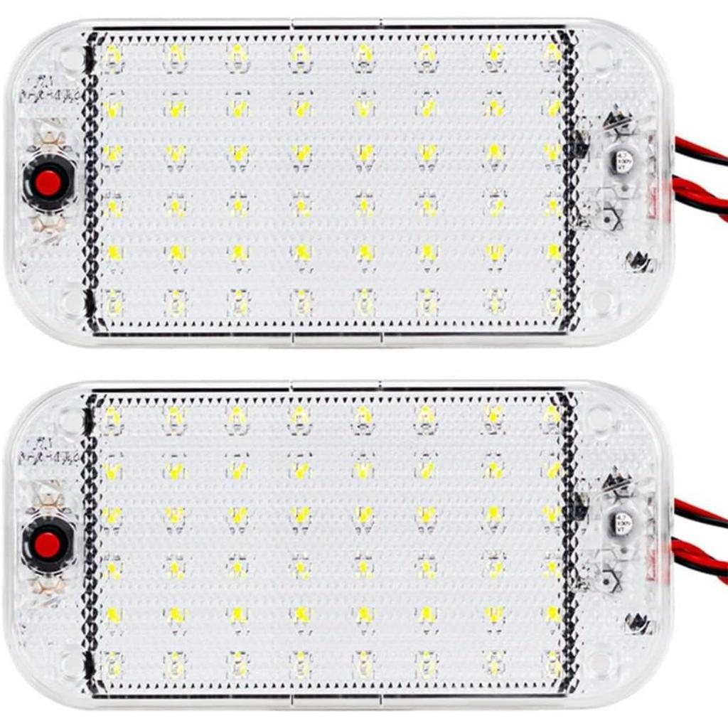 Energy-Saving 12V LED RV Lights with ON/Off Switch - 5W Daylight 6500K, 500LM - Interior Lighting for RV Van Trailer Camper Boat - Pack of 2