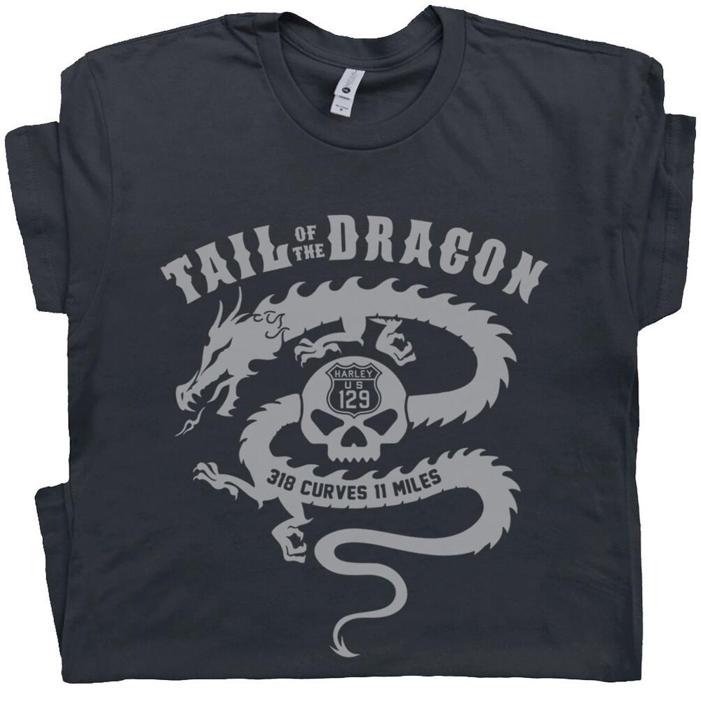 

Tail Of The Dragon T Shirt Cool Motorcycle Graphic Tee Harley Indian Route 66 S