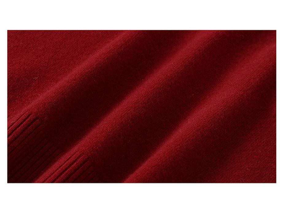 Embroidered High-Neck Pure Wool Sweater for Autumn/Winter - Elegant Base Layer for Middle-Aged & Elderly