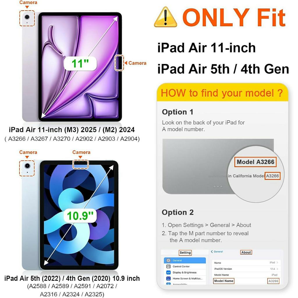 Pro iPad Air 11 (2025)/(2024) Pouzdro Oboustranné Magnetické Zavírání Kožené Chytré Pouzdro na Tablet