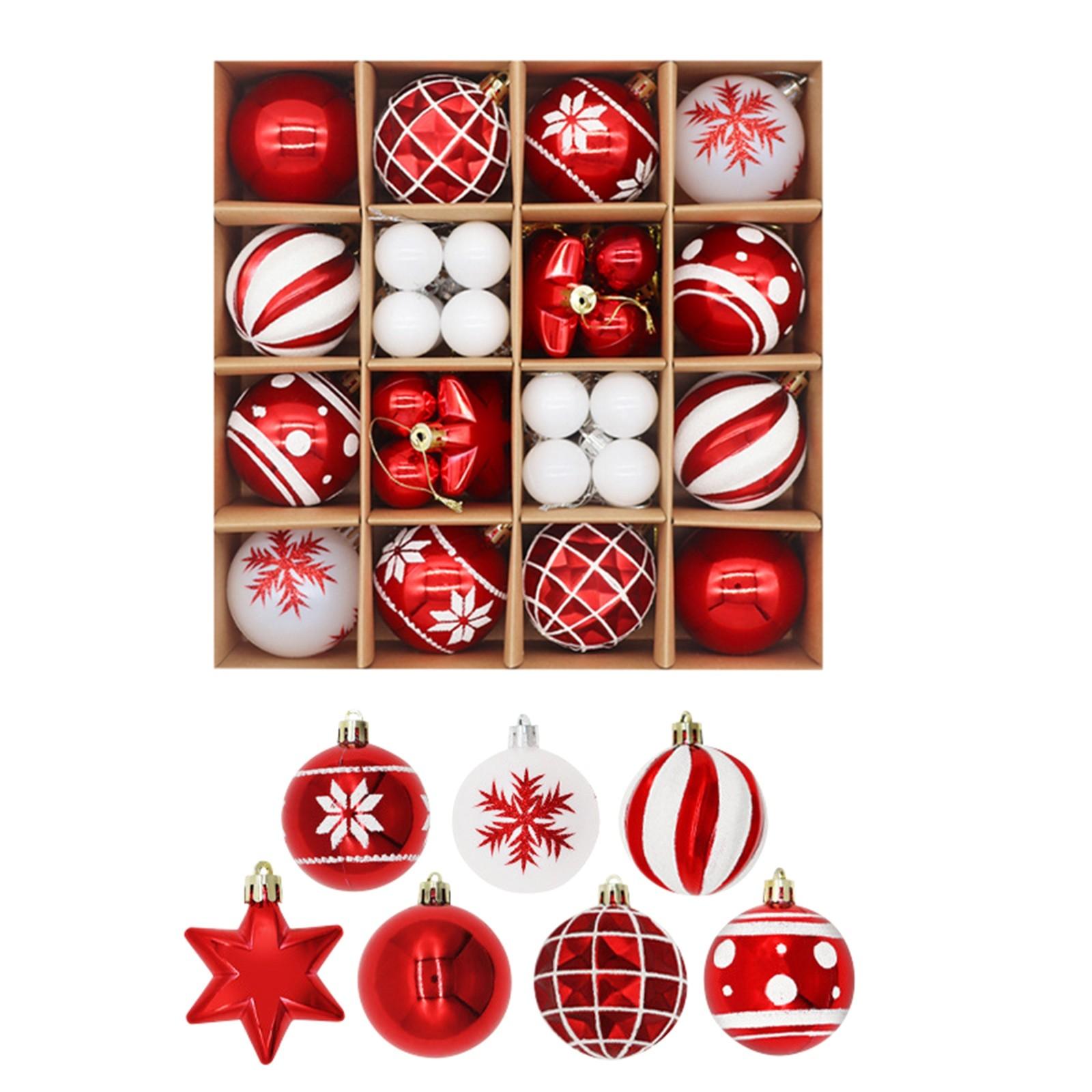 

42Pcs Christmas Balls Baubles Party Xmas Tree Decorations Hanging Ornament Decor One Size червоний