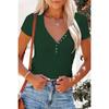 2025 Spring and Summer New European and American Clothing Sexy V-neck Top T-blood Short-sleeved Women