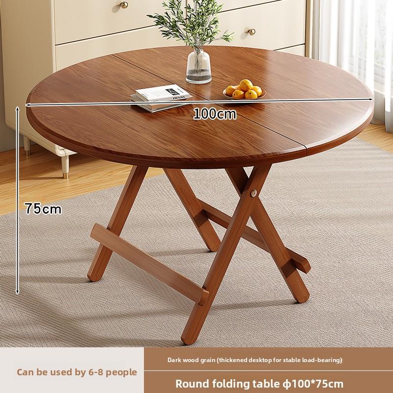 Sturdy Folding Dining Table - No Assembly Needed, Strong Stable Desk for Kitchen, Study & Office, round dining table,small table