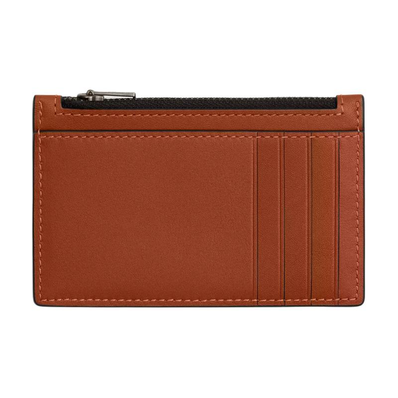Coach Card Case Ogo Classic Smooth Grained Leather Card Case Mini Men's Brown Brown