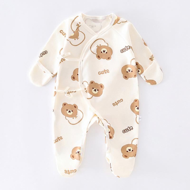 Apple Bear Cloud Print Baby Cotton Romper Suit For Newborns And Infants