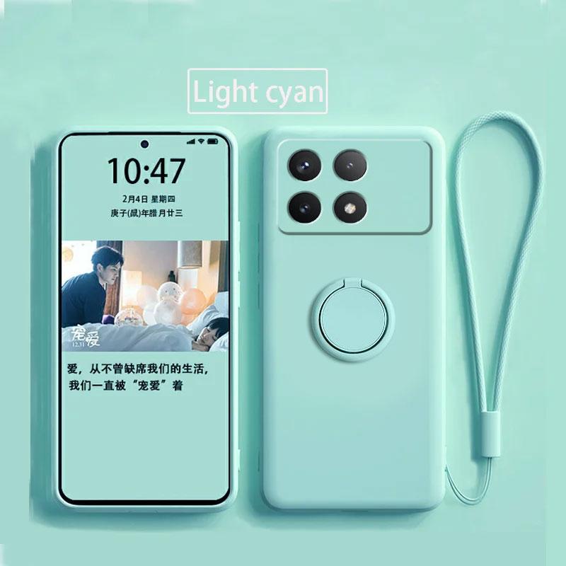 Case For Xiaomi Poco X6 Pro Case Liquid Silicone Ring Stand Shell Coque For POCO X6 Pro Cover Shockproof Redmi K70E Bumper Back Funda