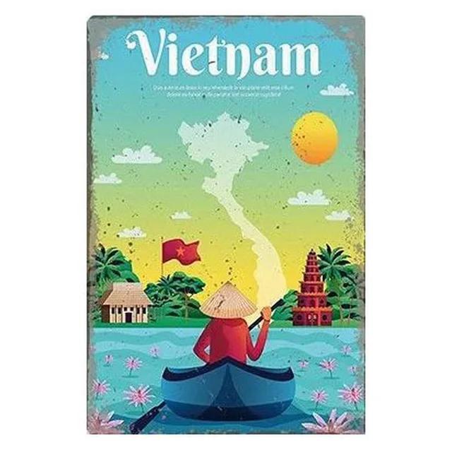 Vintage City View Metal Tin Signs  Landscape Plaque Wall Decoration Posters for Man Cave Home Cafe Garden Club Bar  Iron Pain