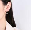 Light Luxury Rhinestone Cross Huggie Earrings Elegant Fashion Jewelry For Women Stylish Dainty Hoop Ear Clips