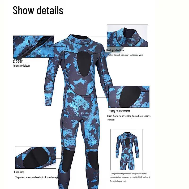 Longchan 3mm Camouflage Freediving & Spearfishing Wetsuit