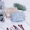Elegant Portable Wash Bag With Floral Pattern And Zipper For Travel And Home