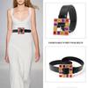 Colorful Women Waistband Y2k PU Leather Belt Luxury Rhinestone Belt  Girl