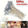 50PC Candle Wicks Candle Making Supplies Cotton Fiber DIY 40 Strands Perfect for Candle Making 8cm 10cm 15cm 20cm