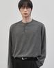 WORK ON BODY OFF Rested Semi-Overfit Henley Neck Knit [Charcoal]