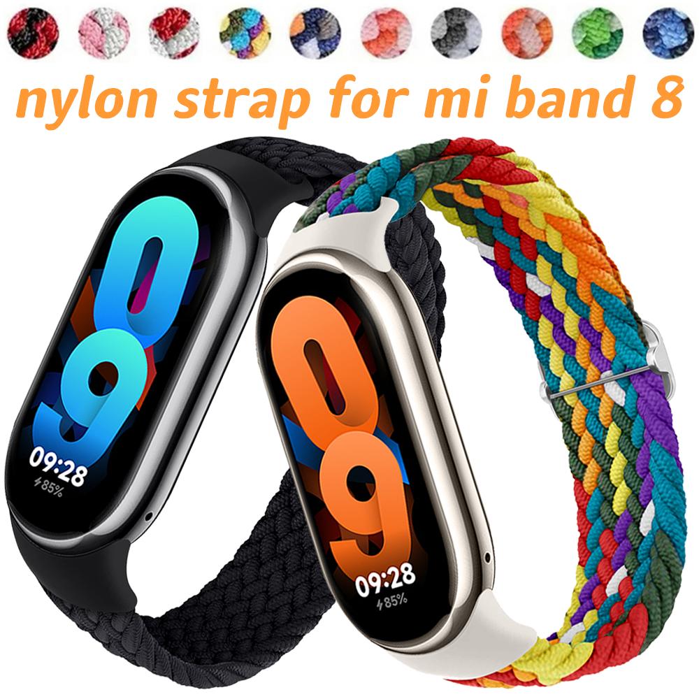 

Ремінець для Mi Band 8 для Xiaomi Mi Band 8 Watch Плетений нейлоновий еластичний спортивний регульований браслет Пояс Браслет Аксесуари Miband 8