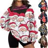 Women's Christmas Print Lightweight Crewneck Sweatshirt Casual Trendy Pullover for Holiday