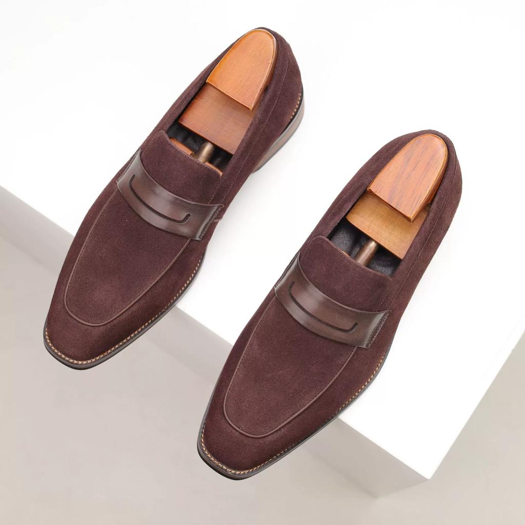 Fashion Italian Genuine Leather Men's Dress Shoes Fashion Business Loafers for Men Formal Shoes Moccasins Lightweight Driving Shoes