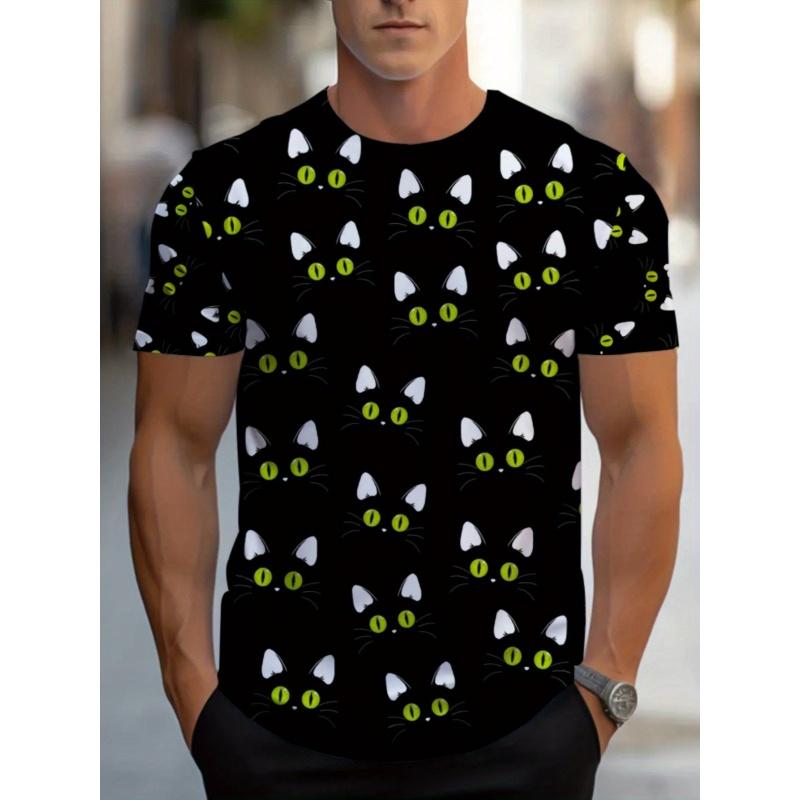 

3D Printed Cat Wolf Tiger T-shirt For Men Animal Plant Graphic T Shirts Fashion Casual O-Neck Sports Tops Short Sleeve Tees M