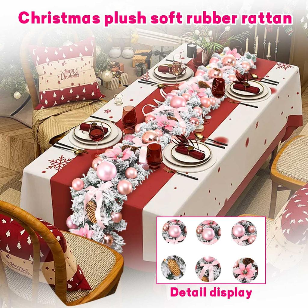 270CM Christmas Flocked Soft Vinyl Rattan