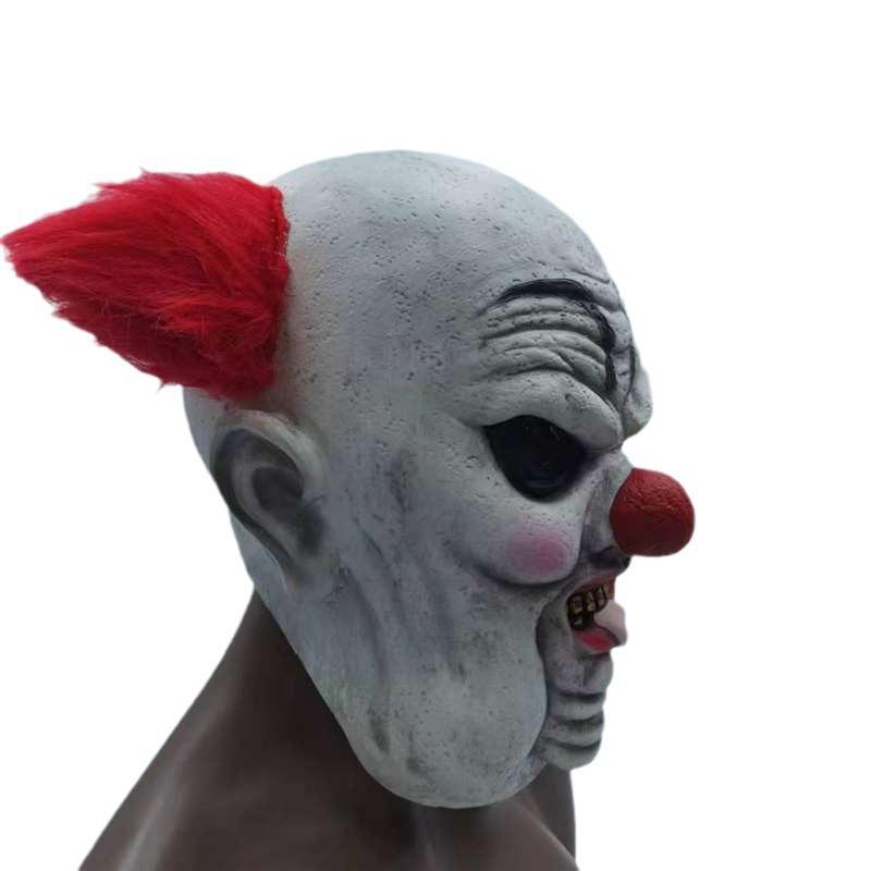 New Halloween children's toy: a large, red, round-nosed, scary clown latex mask for costume parties and masquerades