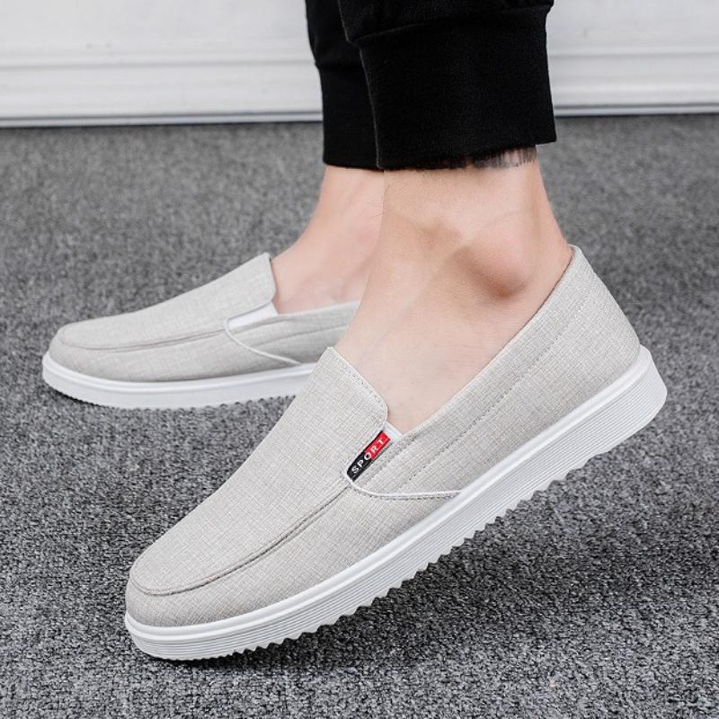 Brand Men Canvas Shoes Platform Slip on Breathable Cloth Shoes Summer Outdoor Wear Citywalk Light Casual Sneakers Zapatos Hombre