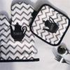 Piece Cute Non-slip Black Gray Cotton Fashion Nordic Kitchen Cooking Microwave Gloves Baking BBQ Potholders Oven Mitts