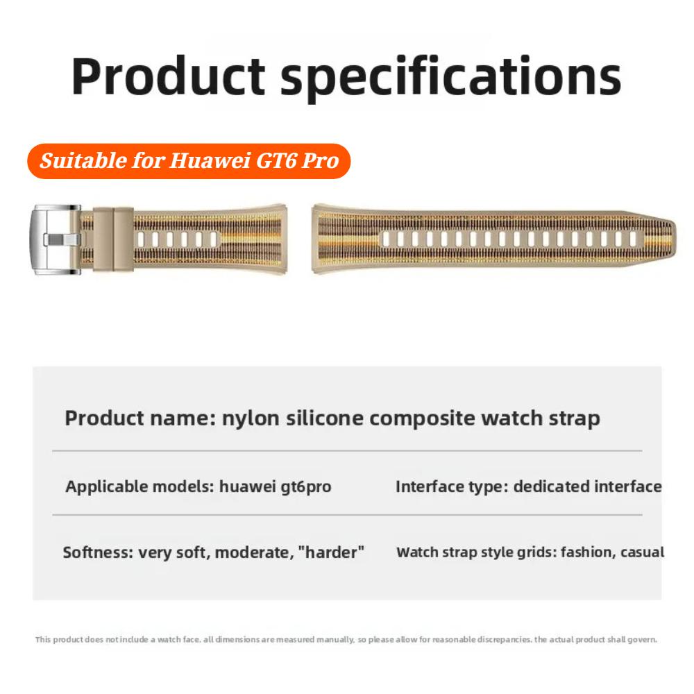 Silicone Nylon Strap For Huawei Watch GT6 Pro 46mm Official Replace Quick Release Band for Huawei Smart Watch GT 6 Pro Band Accessories