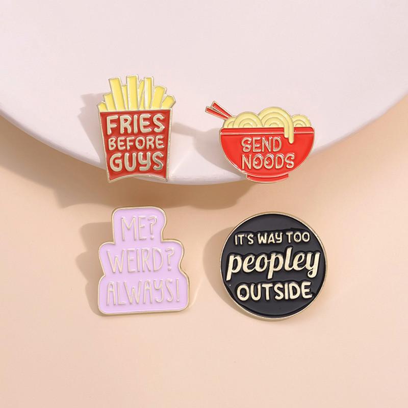 Trendy Cartoon Letter Brooches With Unique Geometric Designs Ideal For Lovers Fashion