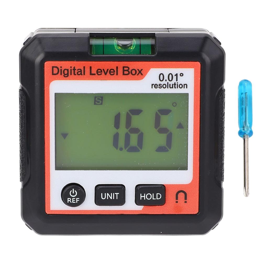 Digital Angle Finder 4x90 Degree Range Digital Level Box Angle Gauge with Magnetic Base Orange and
