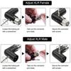 Xiatiaosann XLR Angle Adapter 3 Pin Dual Male Female Connector 90 Degree Adjustable 4 Different Angle Right Left Plug Socket Mixer Microphone Audio
