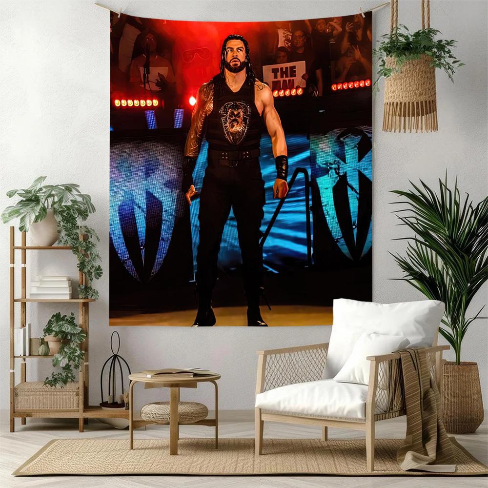 Roman Reigns2 Wall Decor Tapestry Art For Pet Memorial Birthdaywedding Party Backdrop Family Gift
