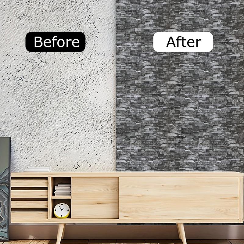 Retro-Farbe 3D selbstklebender Wandaufkleber für Wohnzimmerdekoration Tapete 35X38,5cm