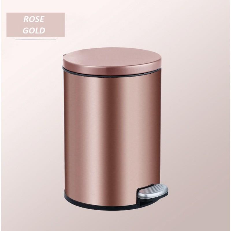 6L/8L/12L Household Large Capacity Rubbish Bin Auto Soft Close Stainless Steel Dustbin Minimalist Design Trash Bin