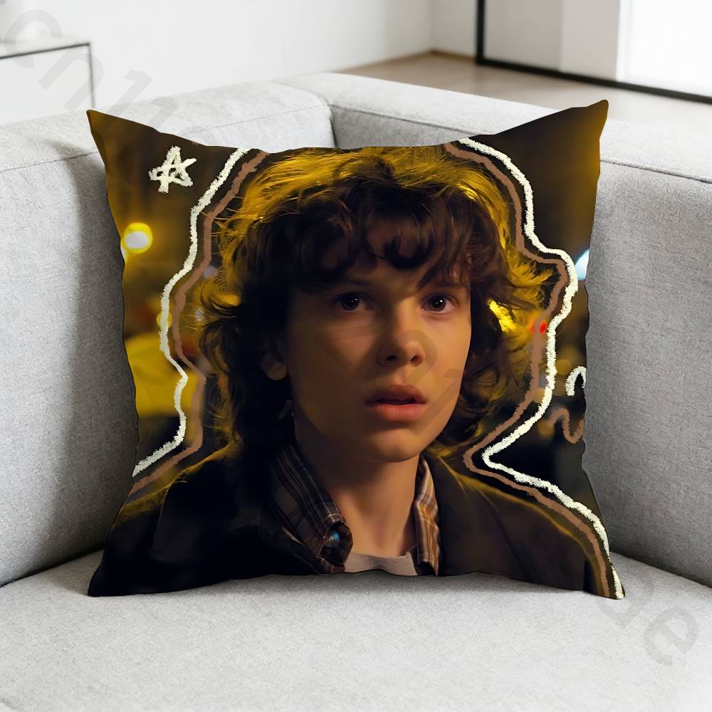 MMillie Brown Stranger Pillow Case Square DoubleSided Printing Short Plush Sofa Cushion Cover Bedroom Bedside Pillow