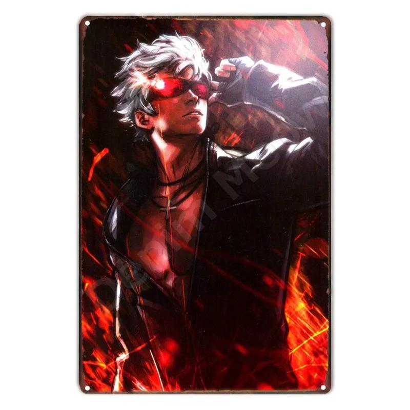 The King Of Fighters Anime Vintage Metal Sign, Wall Art Poster, Fighting Games, Retro Sign For Bar,Club,Man Cave,Home Wall Decor