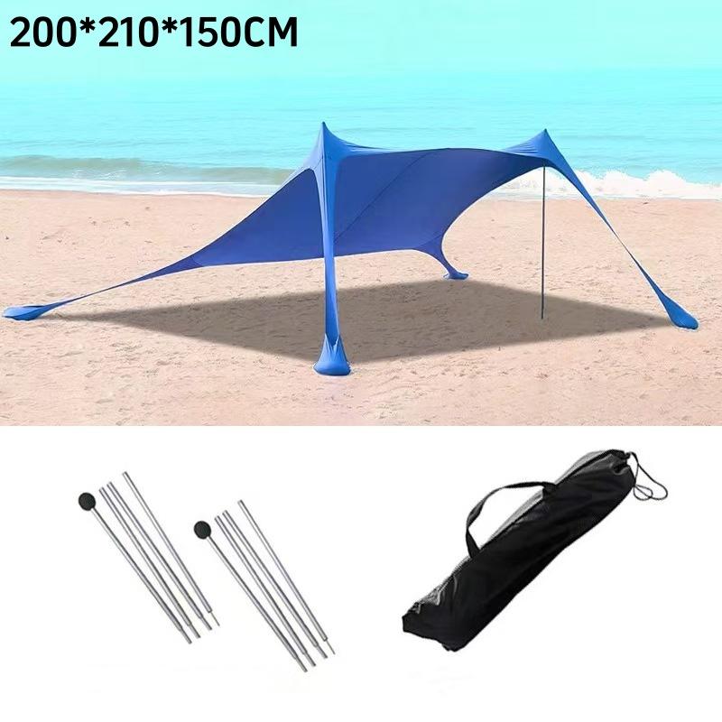 200*210*150CM Rodzinny Namiot Plażowy Namiot Plażowy Ochrona UV Baldachim Dla 3-4 Osób Na Zewnątrz Kemping Odporność Na Wiatr Markiza