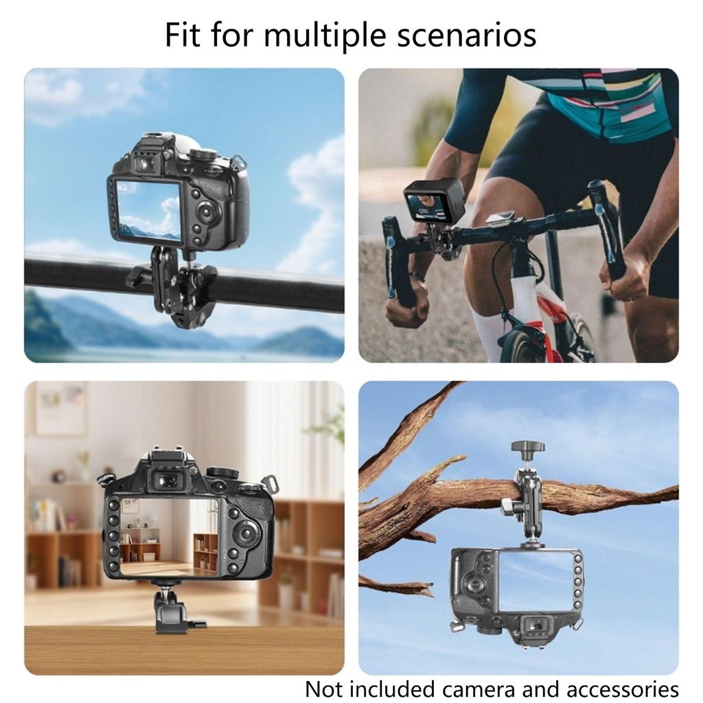 Heavy Duty Two Ball Joint Clamp For Camera Riggings Quick Release Positioning Adjustment On 13-50mm Stabilizers Rod