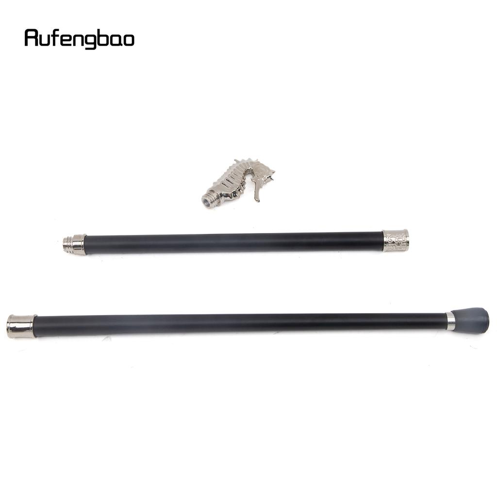 White Luxury Hippocampus Walking Cane Fashion Decorative Walking Stick Gentleman Elegant Cosplay Cane Knob Crosier 93cm