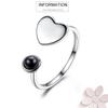 Gold Platinum Rose Gold Plated Heart 925 Sterling Silver Love Adjustable Ring for Women Jewelry