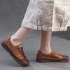 Johnature Retro Genuine Leather Flat Shoes Casual And Comfortable Soft Soled Commuting Women's Shoes