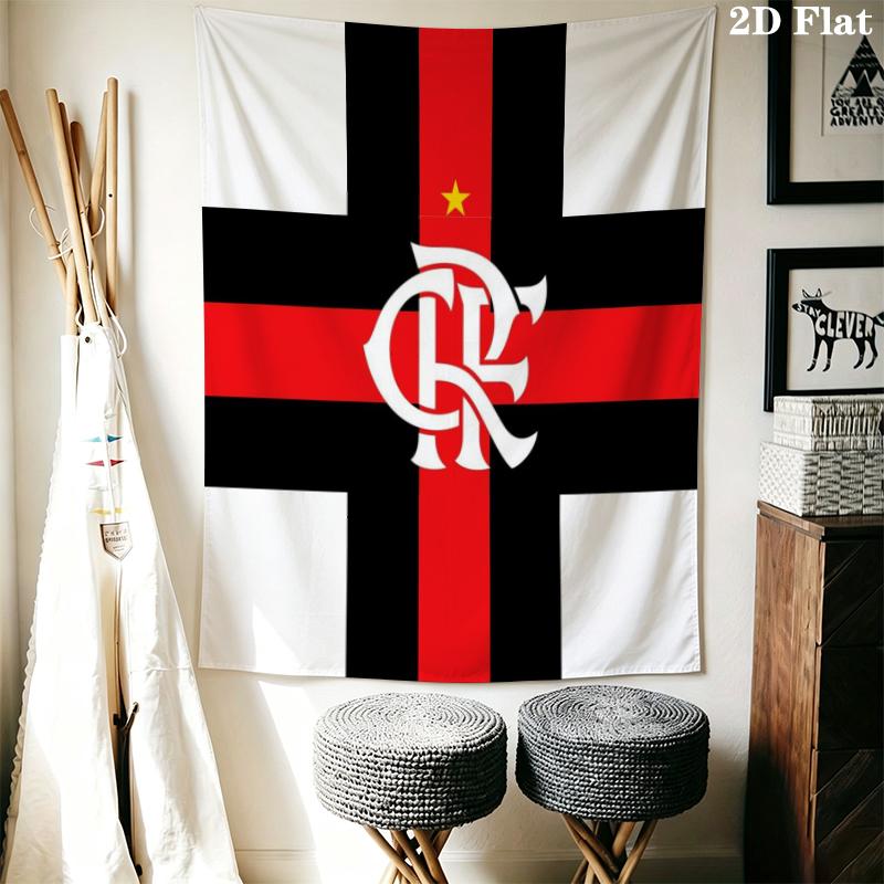 CR Flamengo Wall Tapestry Aesthetic Wall Hanging Printed Fabric Blanket Decorative Tapestries for Bedroom Living Room Home Decor