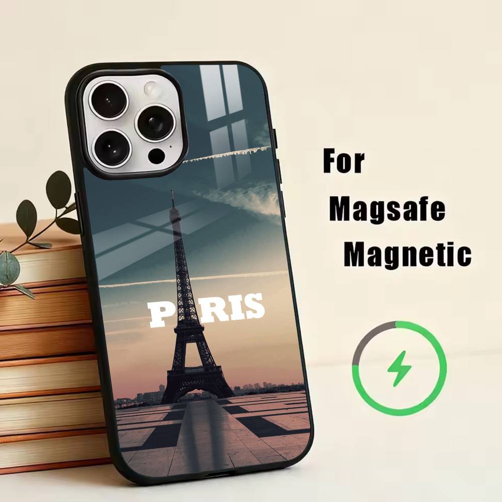 The Eiffel Tower, France Phone Case For iPhone17,16,15,14,13,12,11 Plus,Pro Magnetic with Magsafe Wireless Charging
