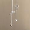 Girly Thoughts Zircon Bow & Pearl Tassel Clavicle Necklace - Stylish & Sweet Fashion for Women