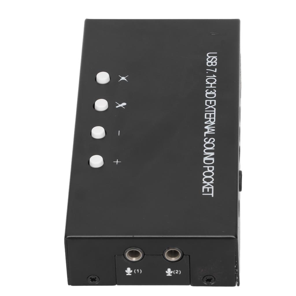 7.1 Channel Sound Card Surround Sound Dual Microphone Input Stereo External Sound Card for Computers