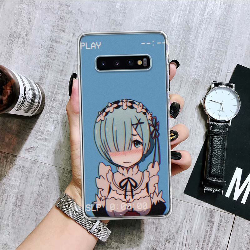 ReZERO Ram Rem Anime Phone Case For Samsung Galaxy S20 FE S10 Plus S21 S22 Ultra S10E S9 S8 S7 Edge J4 + Fundas Cover Coque