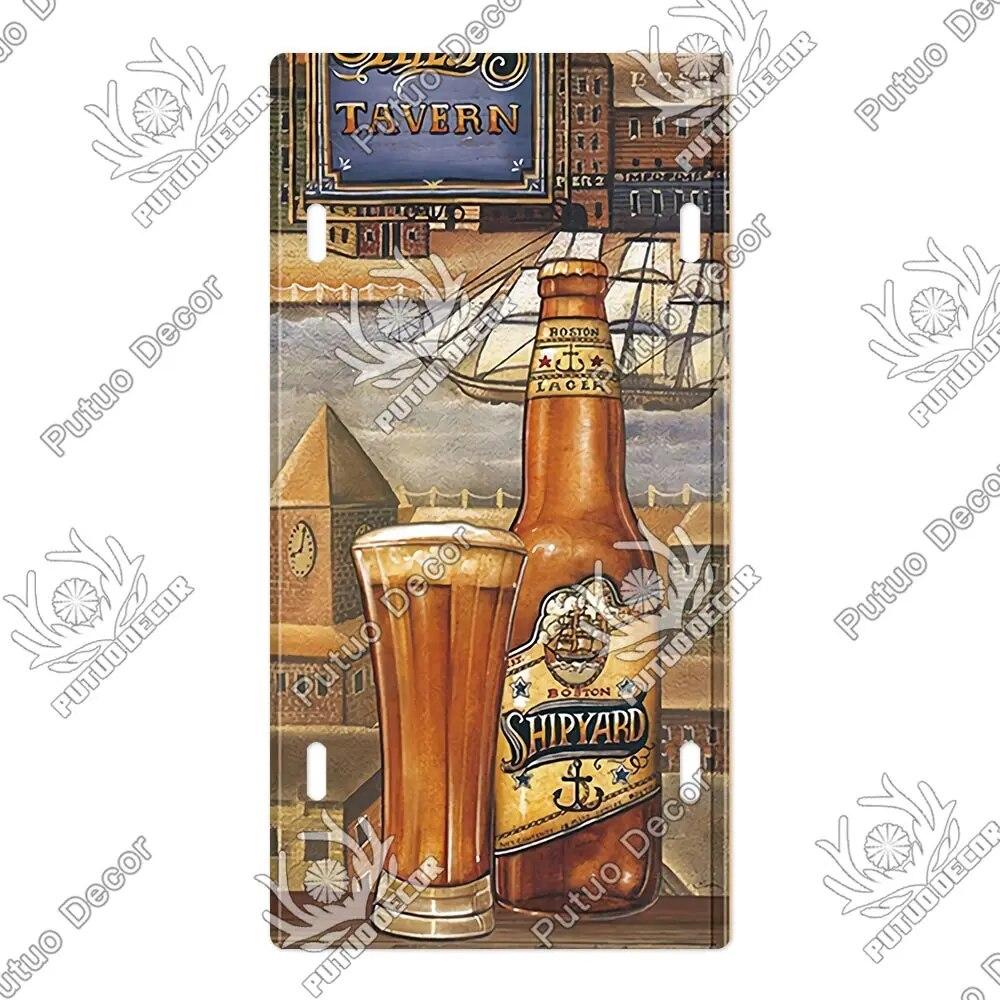 Placa de metal para coquetel Putuo Decor Placa de licença Placa de metal Placa de lata vintage Decoração para Pub Bar Sala de estar Porta Clube Decoração