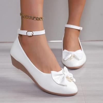 2024 Nowy Styl Buty na Obcasie Gorąca Sprzedaż Okrągły Nosek Damskie Klasyczne Casualowe Mokasyny Modny Design Kokarda Buty Damskie Duży Rozmiar