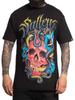 Sullen Herren Rotes Totenkopf Kurzarm Standard T-Shirt Tattoo Stil Schlangen T-Shirt