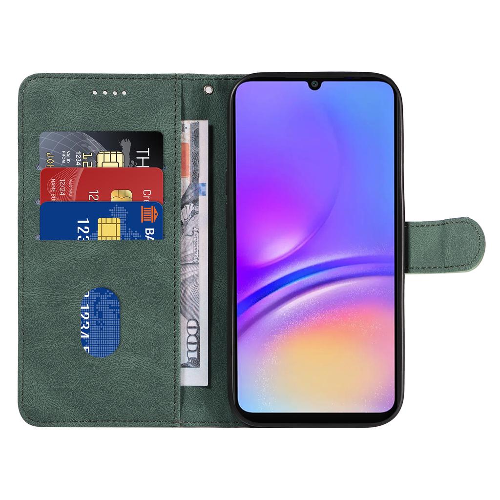 For Samsung Galaxy A07 5G/A06 4G/A06 5G Case Stand Wallet Leather Phone Cover Curved Line Wrist Strap