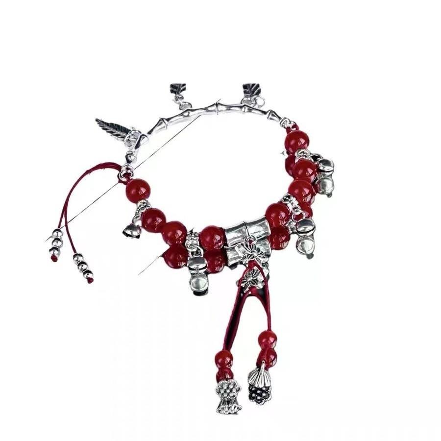 Alloy Style Vintage Plated Floral Bracelet Unique Geometric Hand Jewelry For Women